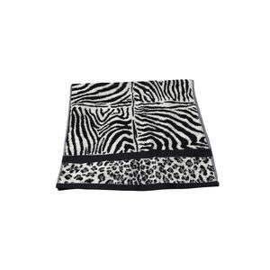 Spring maid black white animal print cotton bath and hand towel set nwt